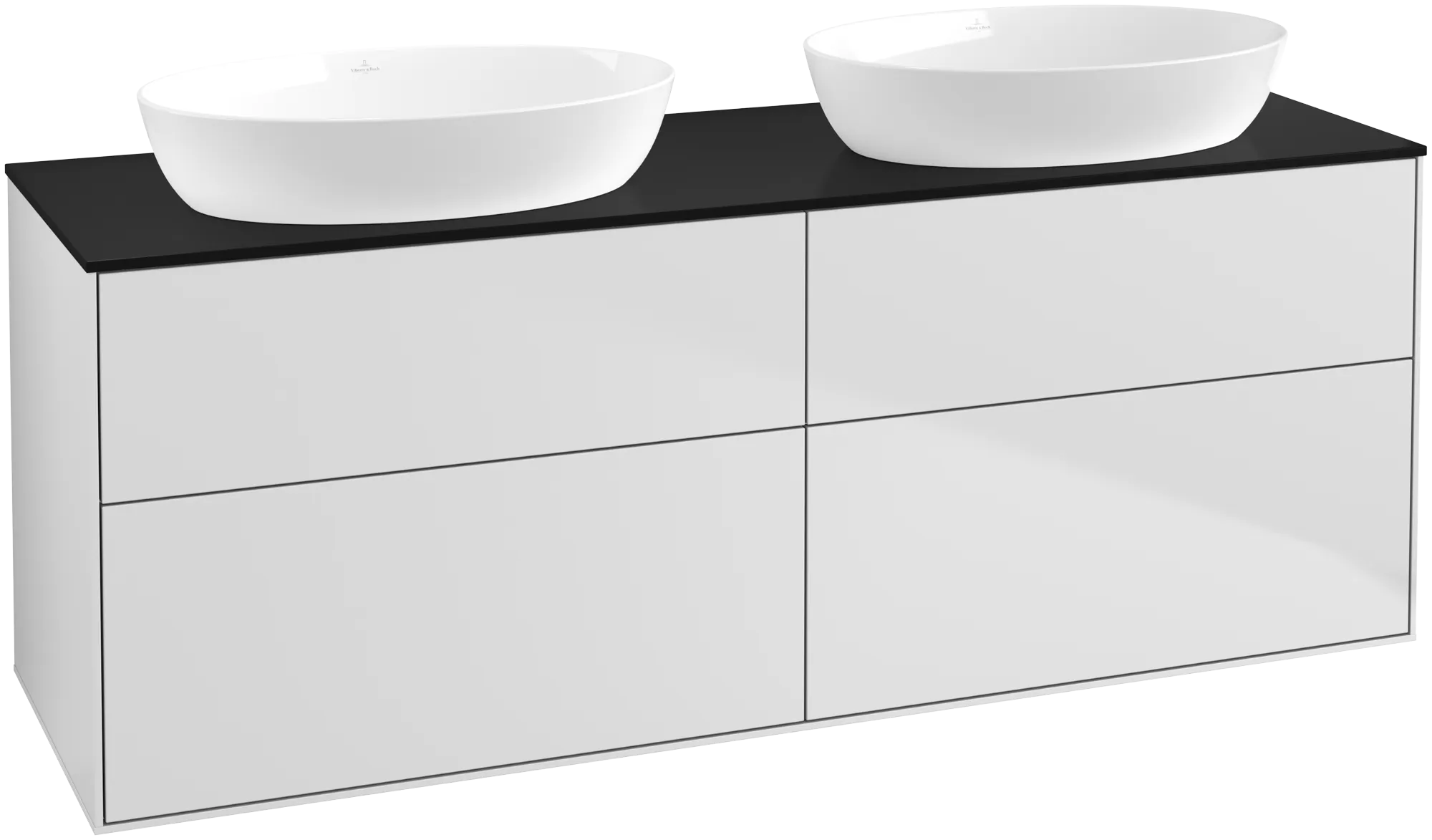 Villeroy & Boch Finion Waschbeckenunterschrank FA8, 1600x603x501mm, White Matt Lacquer / Glass Black Matt
