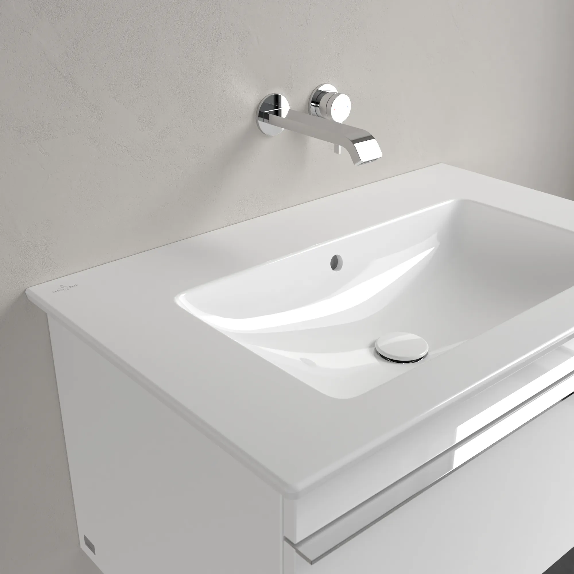 Villeroy & Boch Wandwaschtisch „Venticello“ 800 × 500 × 165 mm, für Becken mittig, ohne Hahnlochbohrung in Weiß Alpin Villeroy & Boch Wandwaschtisch „Venticello“ 800 × 500 × 165 mm, für Becken mittig, ohne Hahnlochbohrung in Weiß Alpin