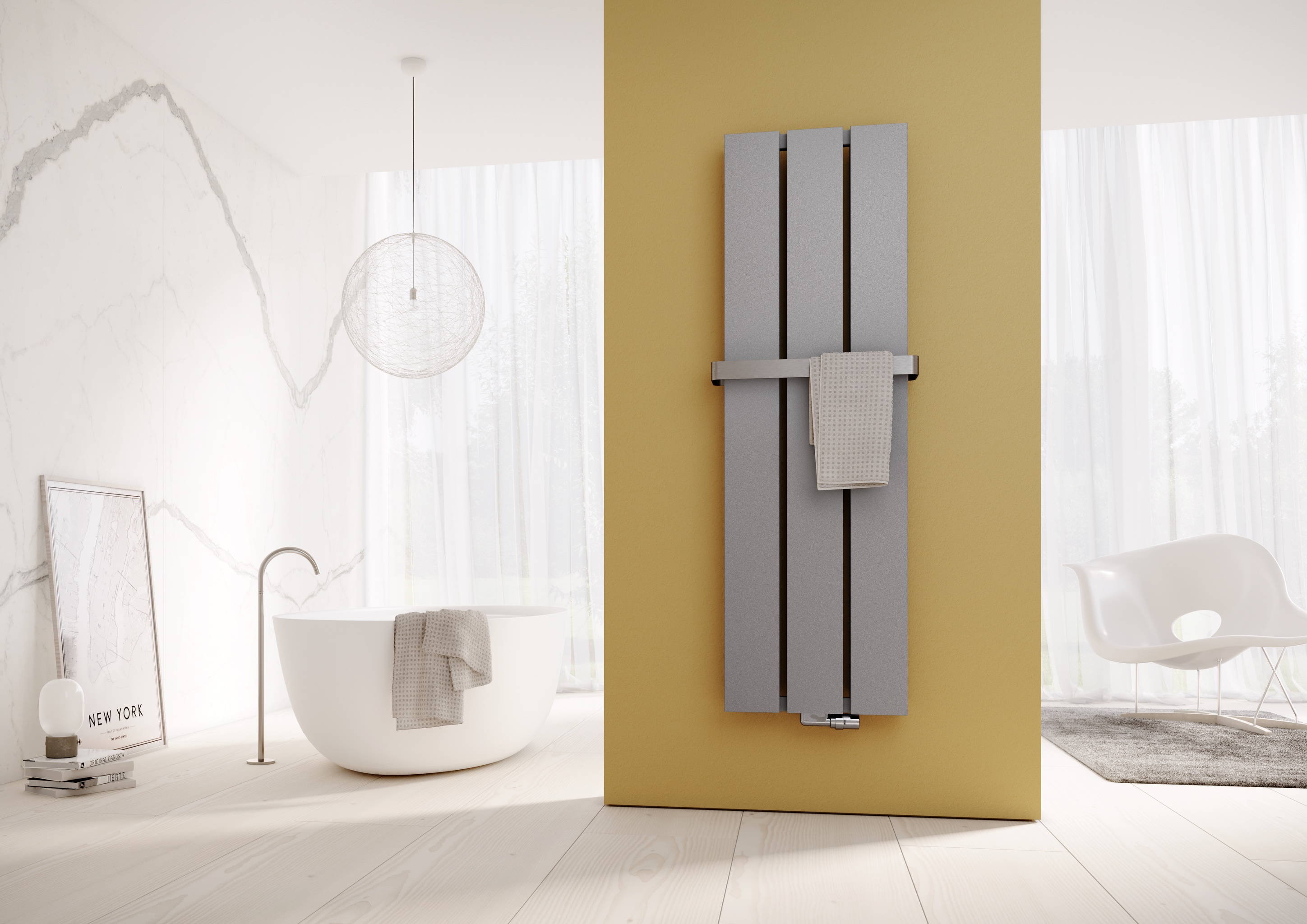 Kermi Design-Heizkörper „Decor-Arte® Plan“ drei Panele 49 × 180 cm in Weiß
