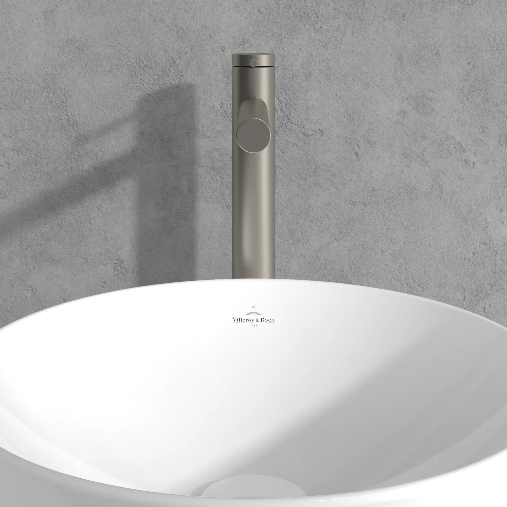 Einhand-Waschtischarmatur „Loop & Friends“ 21,9 cm Ausladung 182 mm in Brushed Nickel Matt Einhand-Waschtischarmatur „Loop & Friends“ 21,9 cm Ausladung 182 mm in Brushed Nickel Matt
