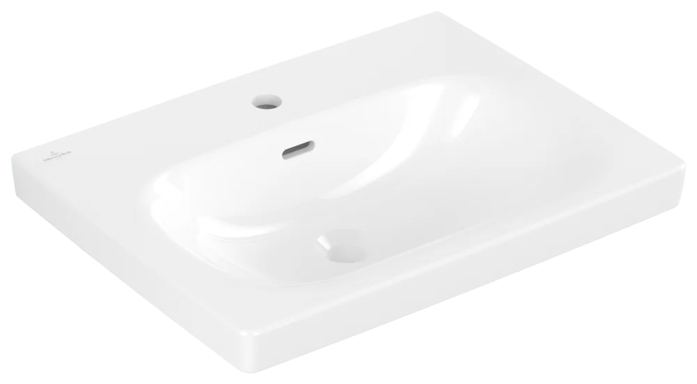 Villeroy & Boch Waschbecken Skyla 5A5160, 600x460mm, Rechteck, 1HL. mit Überlauf, Weiß Alpin