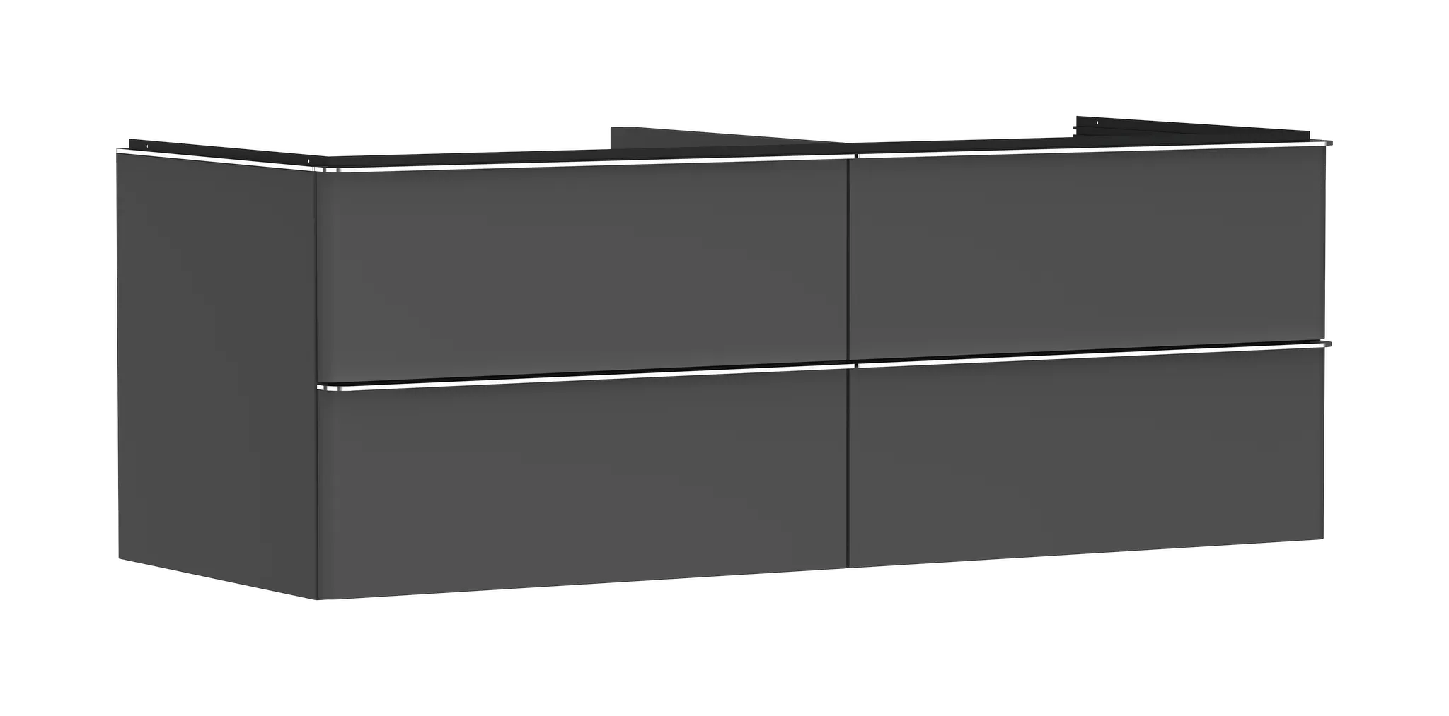 Hansgrohe Xelu Q Waschtischunterschrank Diamantgrau Matt 1360x550mm mit 4 Schubkästen für Konsole, Oberfläche Griff: Chrom Hansgrohe Xelu Q Waschtischunterschrank Diamantgrau Matt 1360x550mm mit 4 Schubkästen für Konsole, Oberfläche Griff: Chrom