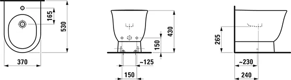 Standbidet THE NEW CLASSIC 530x370x430 1 Hahnloch ohne seitliches Loch für Wasseranschluss weiß Standbidet THE NEW CLASSIC 530x370x430 1 Hahnloch ohne seitliches Loch für Wasseranschluss weiß