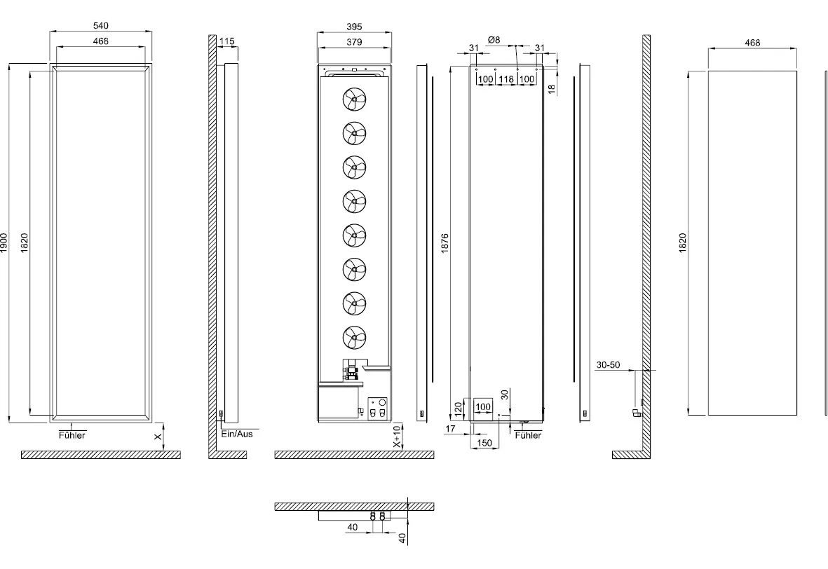 BEMM Design-Heizkörper „Greenor“ 54 × 190 cm