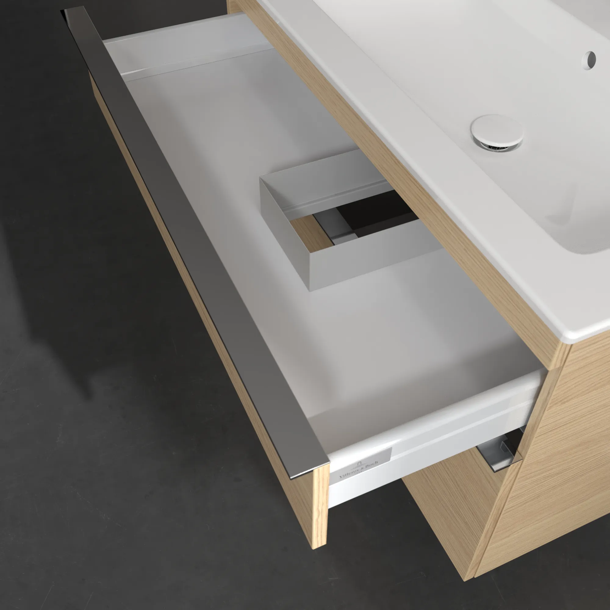 Villeroy & Boch Waschtischunterschrank „Venticello“ für Schrankwaschtisch 953 × 590 × 502 mm Nordic Oak, für Becken rechts