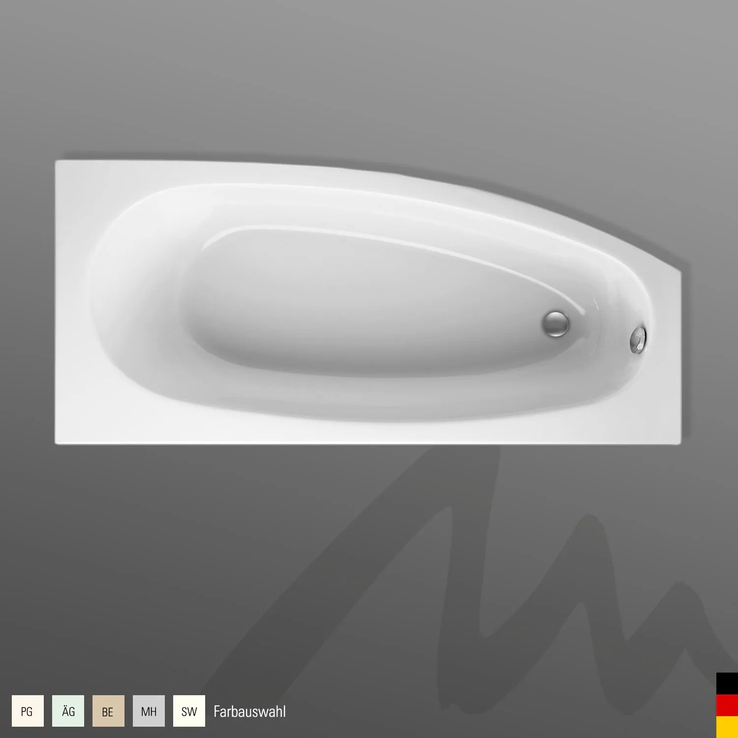 Mauersberger Acryl-Badewanne bombax 180/80 links, 1800x800x480, Farbgruppe 2