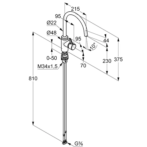 Kludi BINGO STAR Spültisch-Bajonett-EHM DN 15 chrom