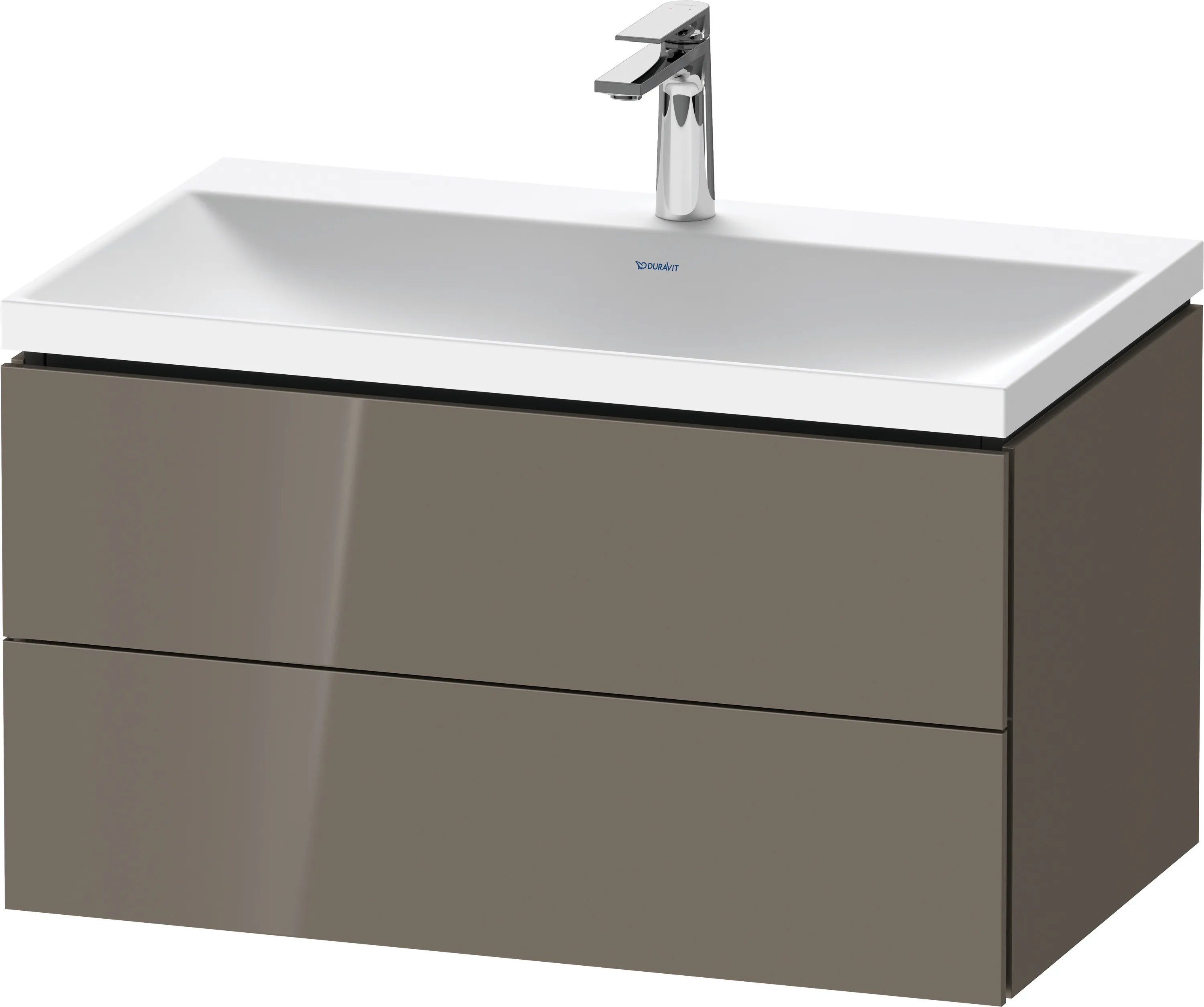 Duravit Möbelset c-shaped Set wandhängend wandhängend „L-Cube“ 80 × 48 × 48 cm Flannel Grey Hochglanz