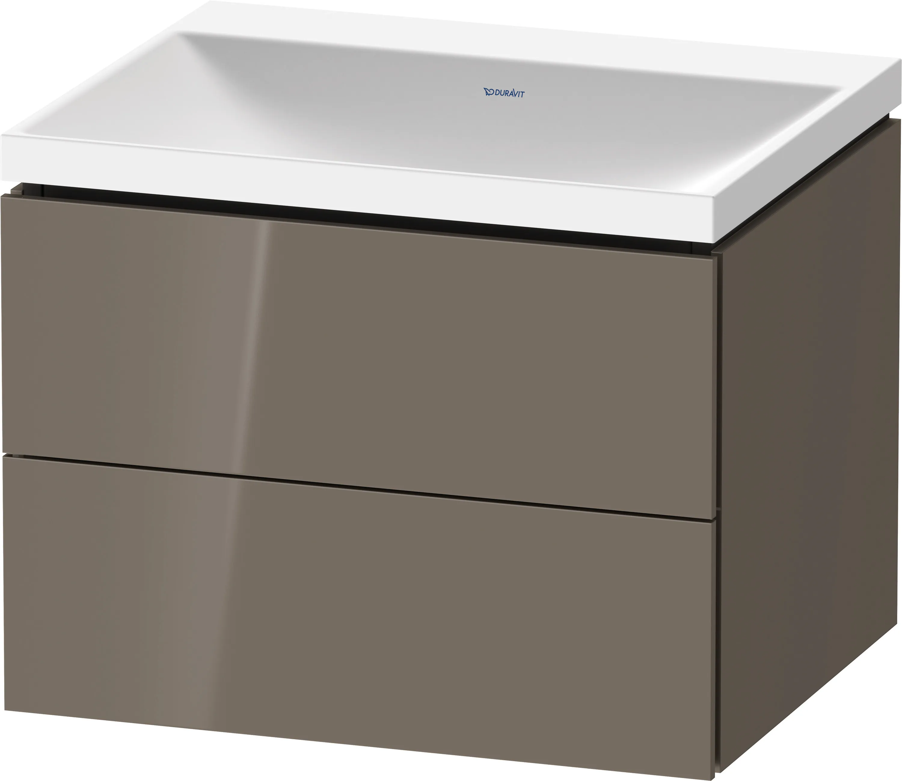 Duravit Möbelset c-shaped Set wandhängend wandhängend „L-Cube“ 60 × 48 × 48 cm Flannel Grey Hochglanz