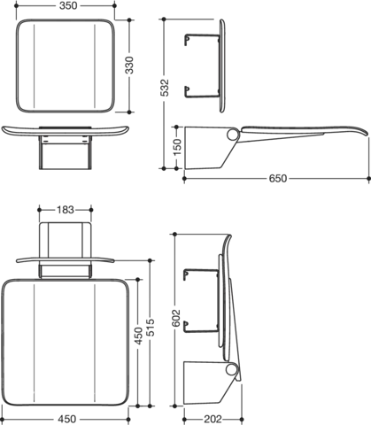 Klappsitz des Systems 900, Wandkonsole aus Edelstahl, PVD, Sitzfläche und Rückenlehne aus strukturiertem Kunststoff, weiß, Sitzfläche 450 mm breit, 450 mm tief, in Farbe CK (Messing glänzend) Klappsitz des Systems 900, Wandkonsole aus Edelstahl, PVD, Sitzfläche und Rückenlehne aus strukturiertem Kunststoff, weiß, Sitzfläche 450 mm breit, 450 mm tief, in Farbe CK (Messing glänzend)