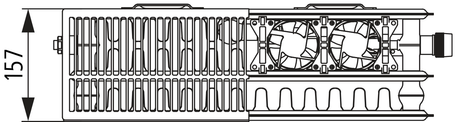 Kermi Wärmepumpen-Design-Flachheizkörper „x-flair Plan-Vplus“ 140 × 40 cm in Farbkonzept