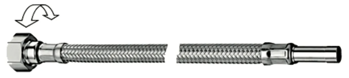 Schlauch Clean-Flex S, flexibel, 500 mm, Überwurfmutter G 1/2 IG mit vormontierter Dichtung, Rohrstutzen Ø 10 mm