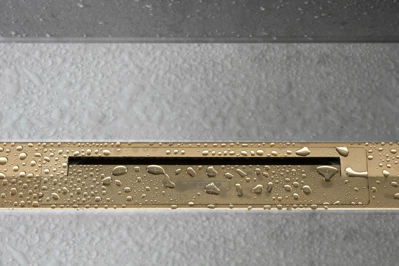 Hansgrohe RainDrain Flex Duschrinne 1000 mm, Polished Gold Optic, höhenverstellbar, zweiseitig montierbar, bis zu 60 l/min Ablaufleistung Hansgrohe RainDrain Flex Duschrinne 1000 mm, Polished Gold Optic, höhenverstellbar, zweiseitig montierbar, bis zu 60 l/min Ablaufleistung