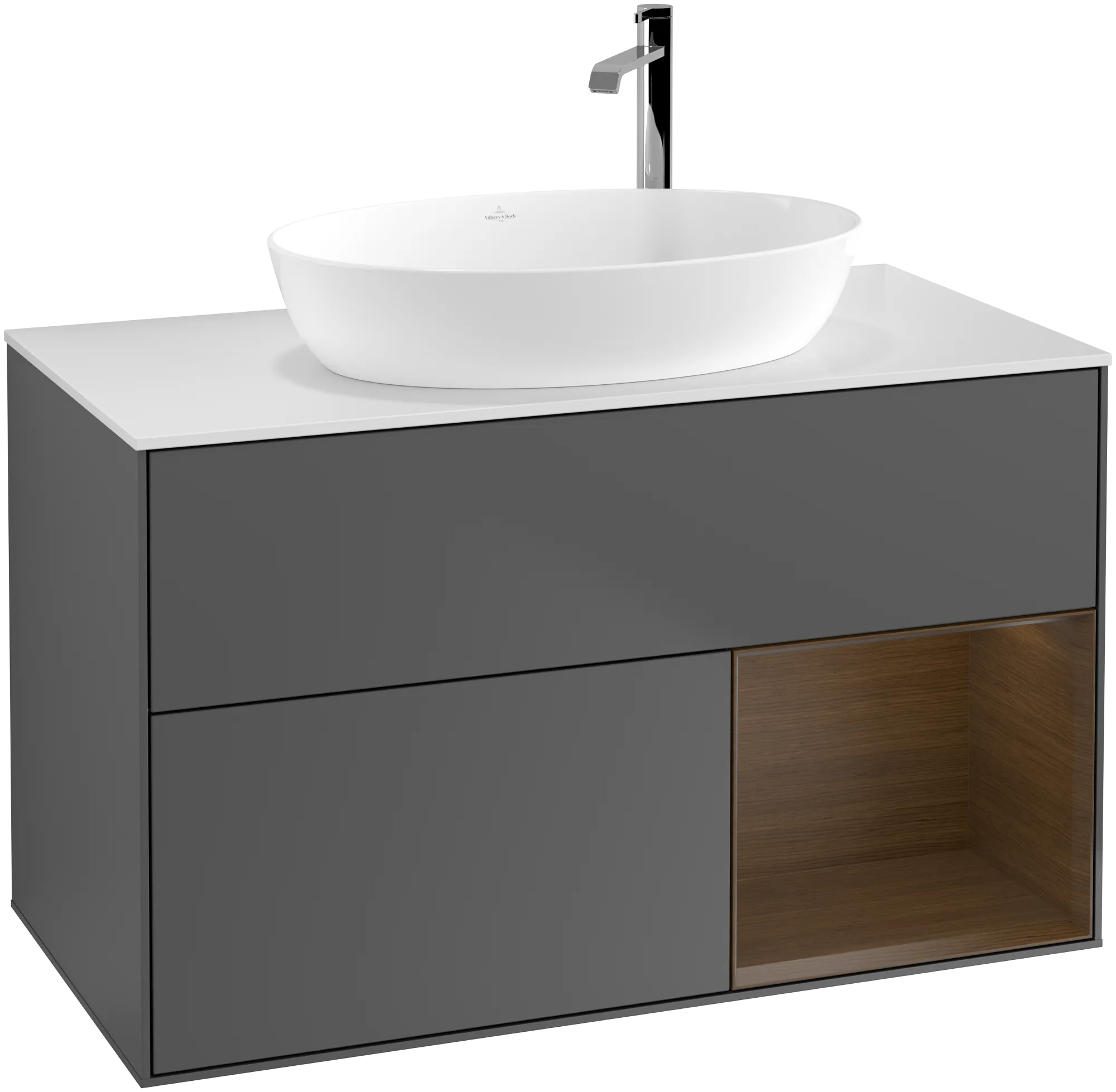 Villeroy & Boch Finion Waschbeckenunterschrank G90 1000x603x501mm Anthrazit/Eiche Weiss