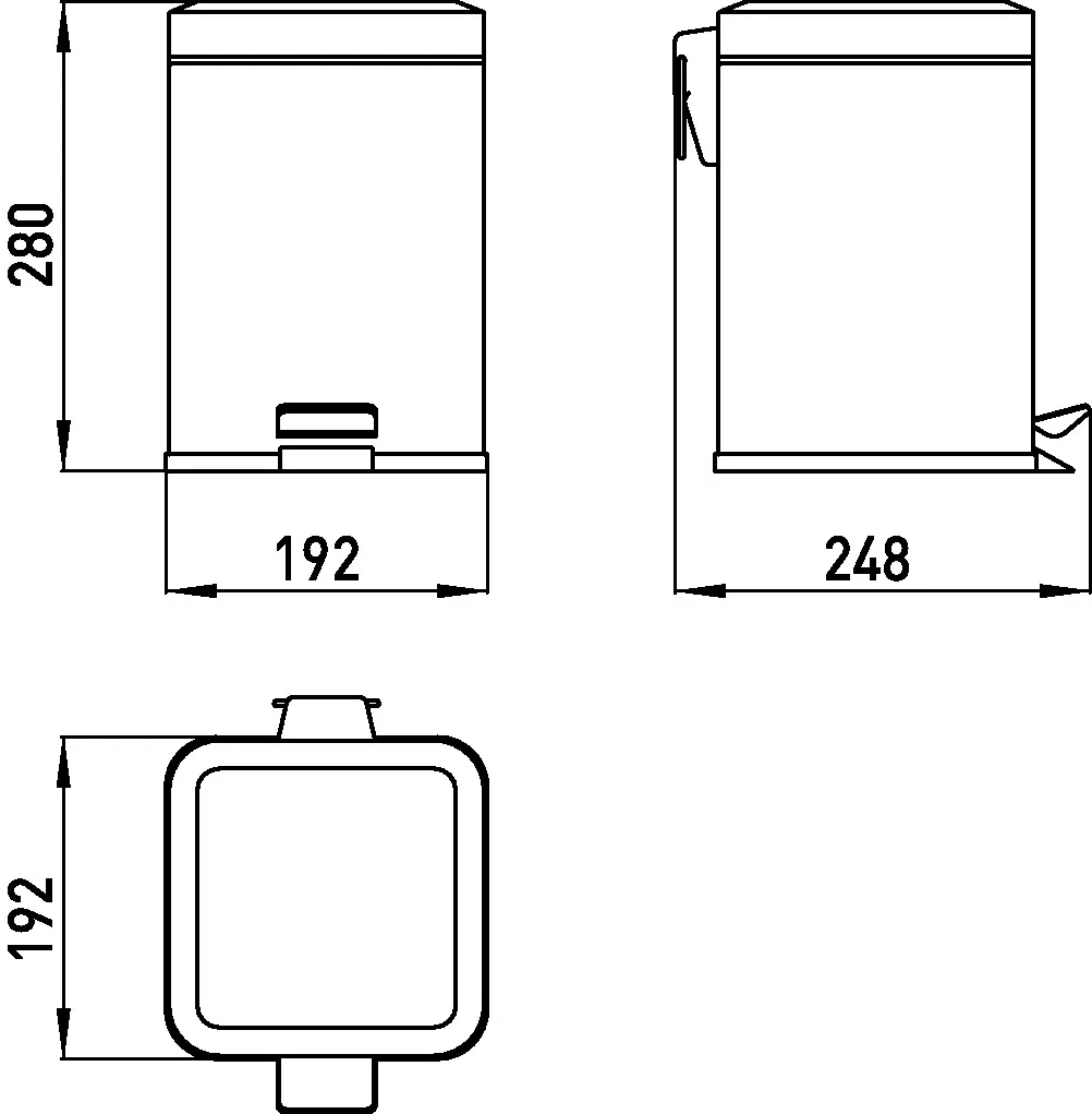 emco System 2 Abfallbehälter mit Deckel, Standmodell, 5 l, eckig, edelstahl emco System 2 Abfallbehälter mit Deckel, Standmodell, 5 l, eckig, edelstahl