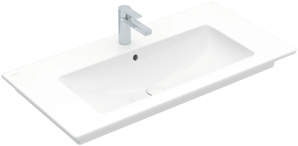 Villeroy & Boch Venticello Schrankwaschtisch 4104AL, 1000x500mm, Rechteck, 1HL. mittleres Hahnloch durchgestochen, mit Überlauf, Weiß Alpin Villeroy & Boch Venticello Schrankwaschtisch 4104AL, 1000x500mm, Rechteck, 1HL. mittleres Hahnloch durchgestochen, mit Überlauf, Weiß Alpin