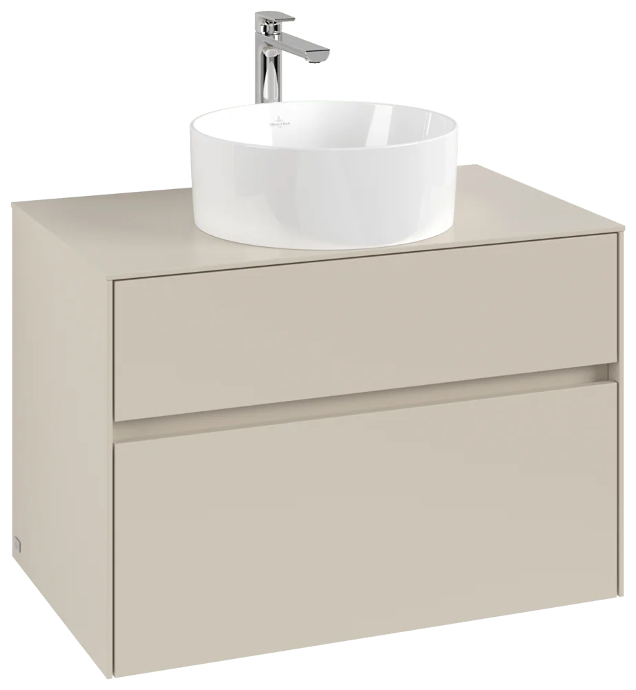 Villeroy & Boch Waschbeckenunterschrank Collaro C037B0, Cashmere Grey, 800x548x500 mm, mit Beleuchtung und SoftClosing, für Aufsatzwaschbecken Villeroy & Boch Waschbeckenunterschrank Collaro C037B0, Cashmere Grey, 800x548x500 mm, mit Beleuchtung und SoftClosing, für Aufsatzwaschbecken