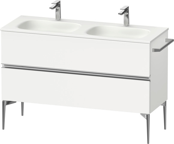 Duravit Waschtischunterschrank „Sivida“ 128 × 59,2 × 47,7 cm in Weiß Matt, Weiß Matt