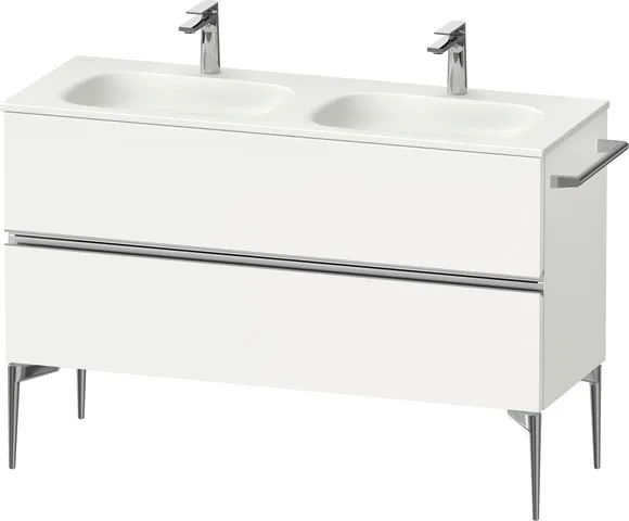 Duravit Waschtischunterschrank „Sivida“ 128 × 59,2 × 47,7 cm Front- & Korpusfarbe: Weiß Matt / Grifffarbe: Chrom / Größe: 128 × 47,7 × 59,2 cm Duravit Waschtischunterschrank „Sivida“ 128 × 59,2 × 47,7 cm Front- & Korpusfarbe: Weiß Matt / Grifffarbe: Chrom / Größe: 128 × 47,7 × 59,2 cm