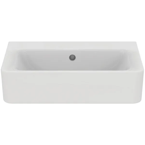 Ideal Standard Waschtisch Connect Cube, kompakt, ohne Hahnloch, mit Überlauf, 550x375x175mm, Weiß