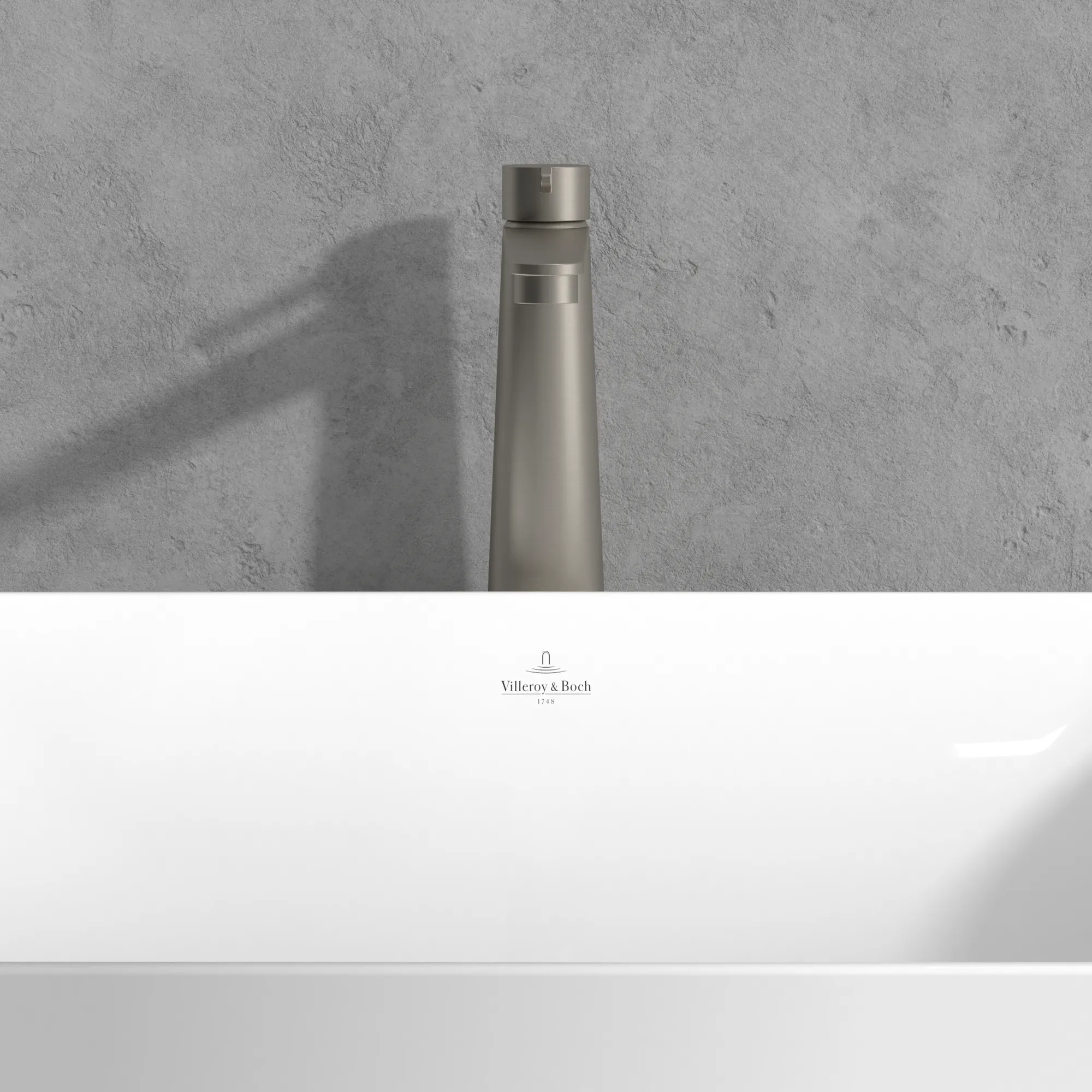 Einhand-Waschtischarmatur „Conum“ 21,5 cm Ausladung 179 mm in Brushed Nickel Matt Einhand-Waschtischarmatur „Conum“ 21,5 cm Ausladung 179 mm in Brushed Nickel Matt