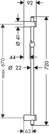 Hansgrohe Unica Brausestange Reno 72 cm, Chrom Hansgrohe Unica Brausestange Reno 72 cm, Chrom