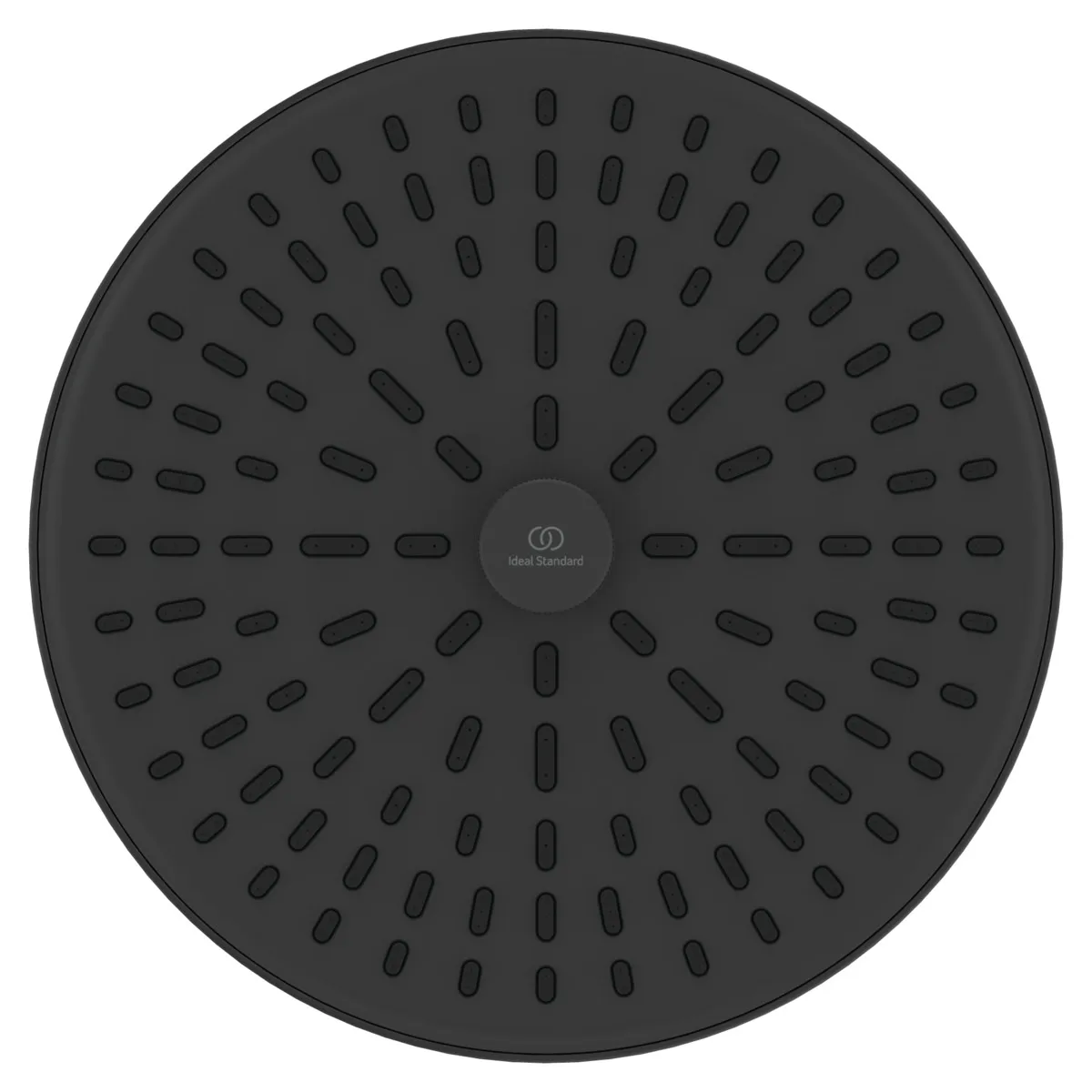 Ideal Standard 2-Funktions-Kopfbrause Idealrain Alu+ Silk Black, Durchmesser 260 mm, sanfter Regen und Regenstrahl, Drehumschaltung, Kugelgelenk