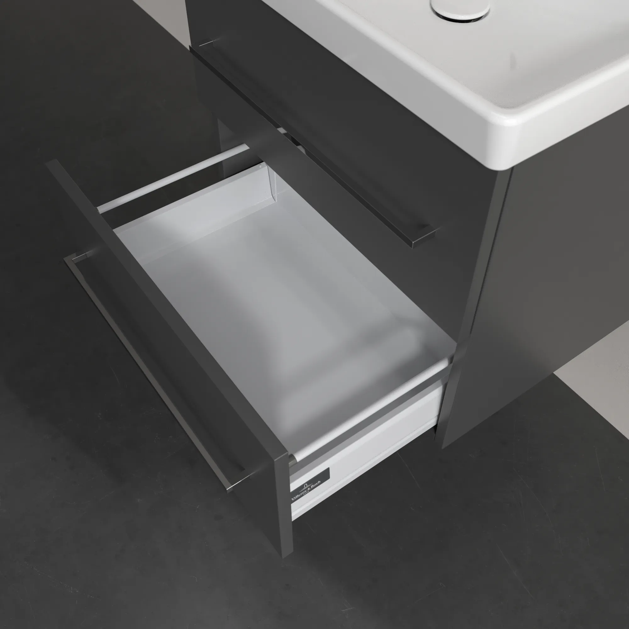 Villeroy & Boch Waschtischunterschrank „Avento“ für Schrankwaschtisch 580 × 514 × 452 mm Graphite, Soft Closing Villeroy & Boch Waschtischunterschrank „Avento“ für Schrankwaschtisch 580 × 514 × 452 mm Graphite, Soft Closing