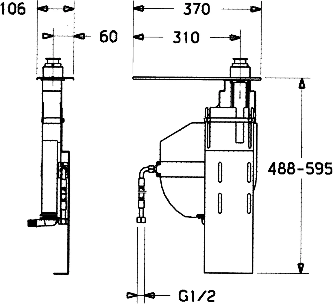 Hansa Rollbox für Schlauch Hansa 5306 mit Grundplatte, Fliesenrandmontage