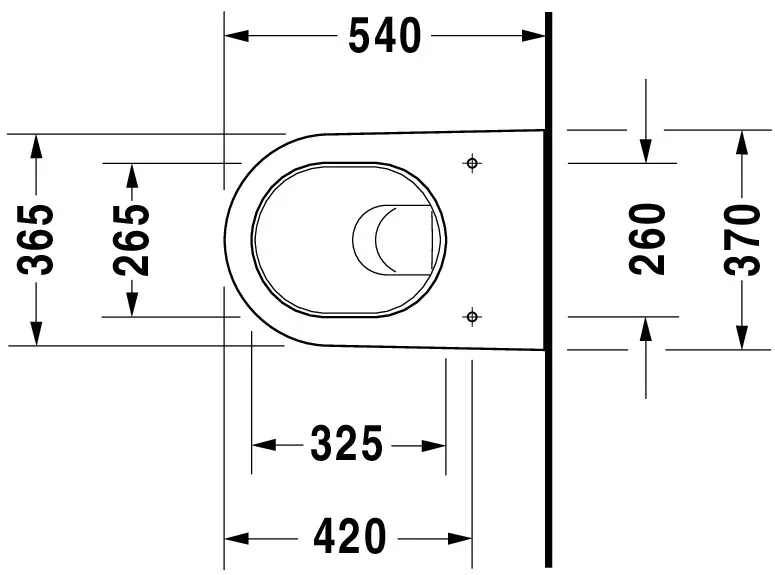 Wand-Tiefspül-WC „Starck 2“ 36,5 × 38 × 54 cm