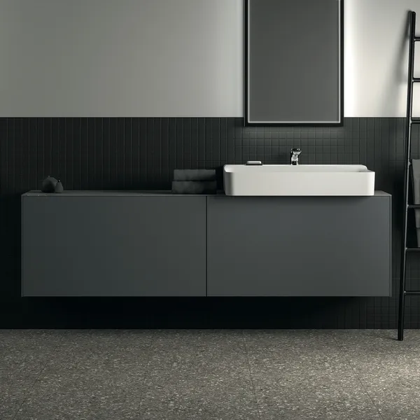 Ideal Standard Waschtischunterschrank „Conca“ 198,5 × 54 × 37,3 cm Anthrazit matt lackiert Ideal Standard Waschtischunterschrank „Conca“ 198,5 × 54 × 37,3 cm Anthrazit matt lackiert