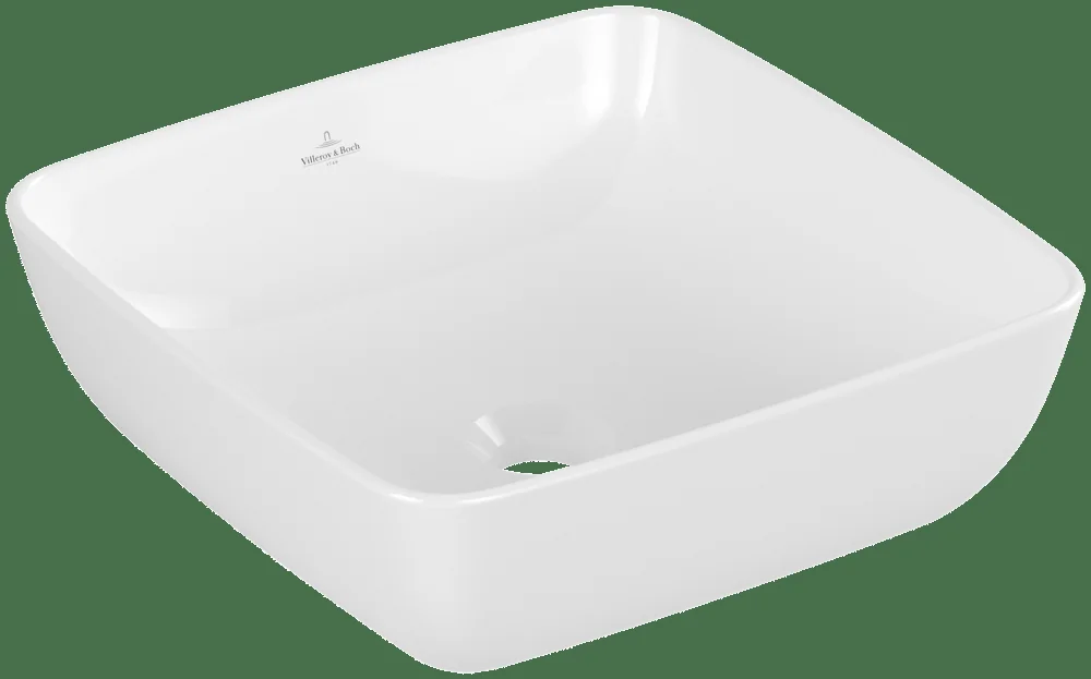 Villeroy & Boch Artis Aufsatzwaschbecken TitanCeram 410x410mm Quadrat ohne Überlauf Weiß Alpin