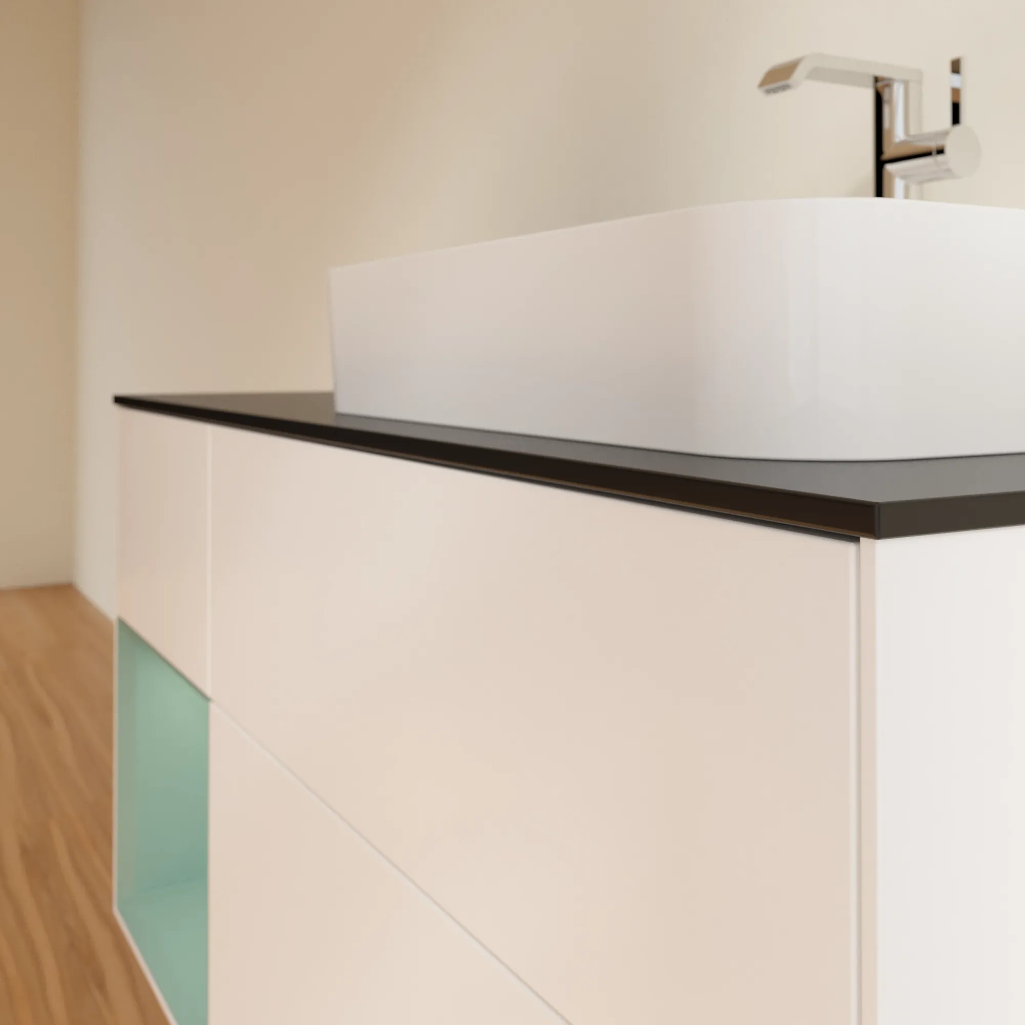 Villeroy & Boch Waschtischunterschrank „Finion“ für Schrankwaschtisch 1200 × 603 × 501 mm White Matt Lacquer, für Becken rechts Villeroy & Boch Waschtischunterschrank „Finion“ für Schrankwaschtisch 1200 × 603 × 501 mm White Matt Lacquer, für Becken rechts