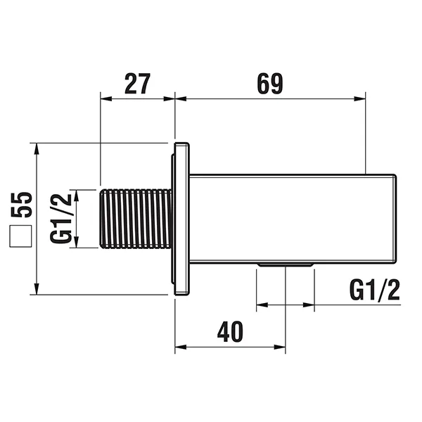 Laufen QUADRIGA Anschlussbogen Quadriga für Handbrause, Ausladung 69mm, quadratische Rosette chrom Laufen QUADRIGA Anschlussbogen Quadriga für Handbrause, Ausladung 69mm, quadratische Rosette chrom