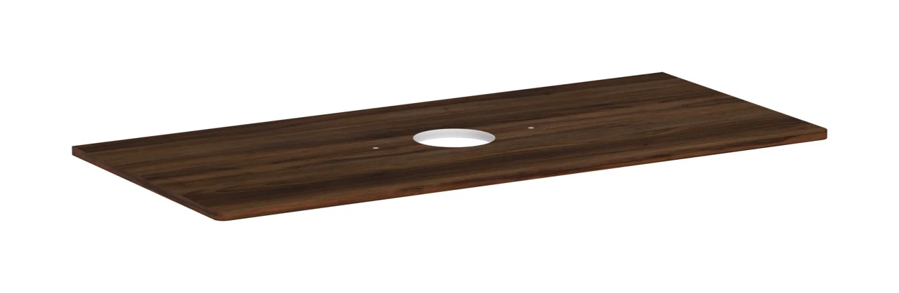 Hansgrohe Xelu Q Konsole, Nussbaum Dunkel, 1.180 x 540 mm, mittiger Beckenausschnitt für Aufsatzwaschtisch ohne Hahnloch