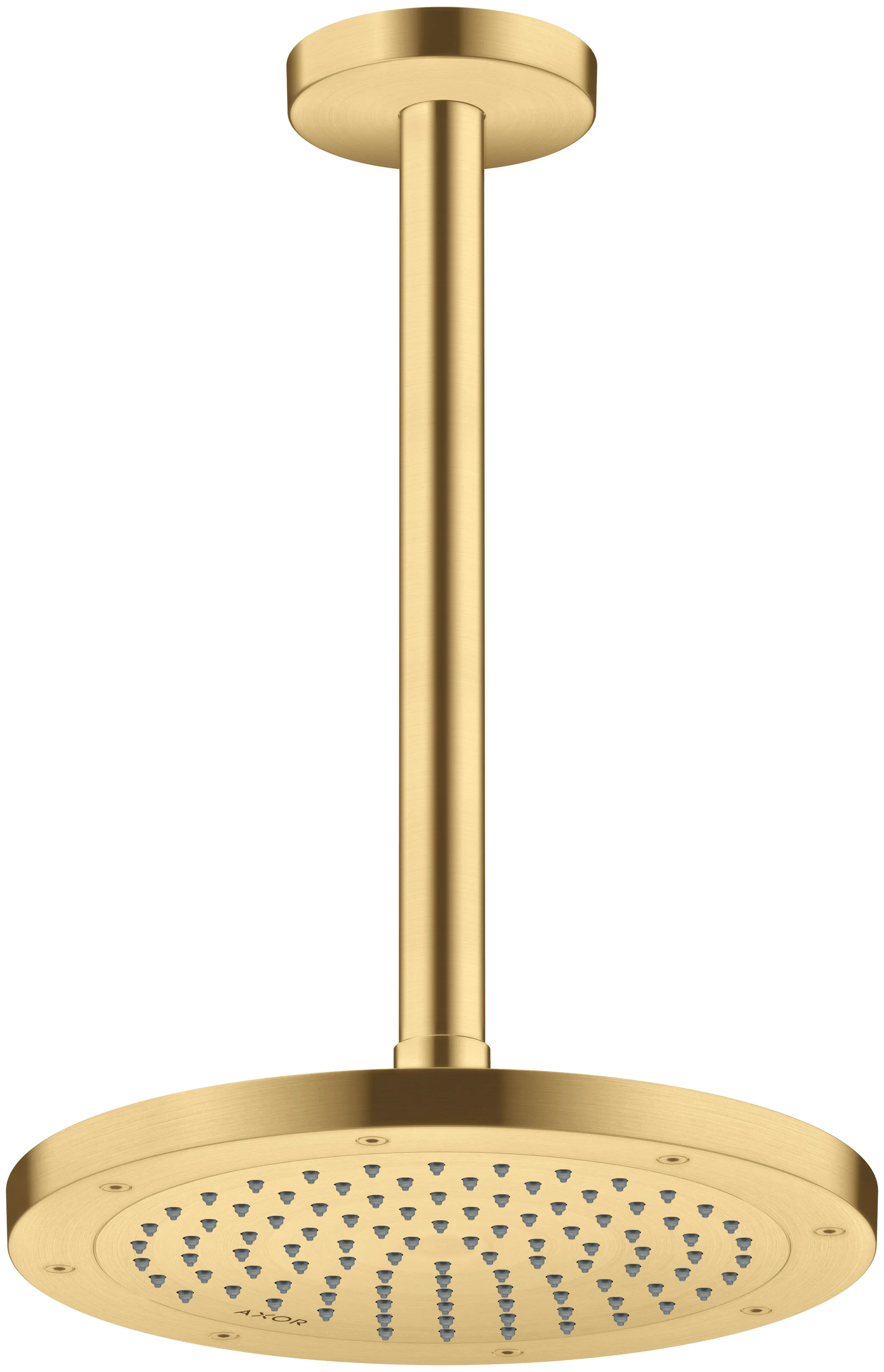 Hansgrohe AXOR ShowerSolutions Kopfbrause 245 1jet EcoSmart Brushed Gold Optic, 245 mm Durchmesser, verstellbarer Winkel, abnehmbar zur Reinigung, für Decken- oder Wandmontage, G 1/2 Anschlussgewinde