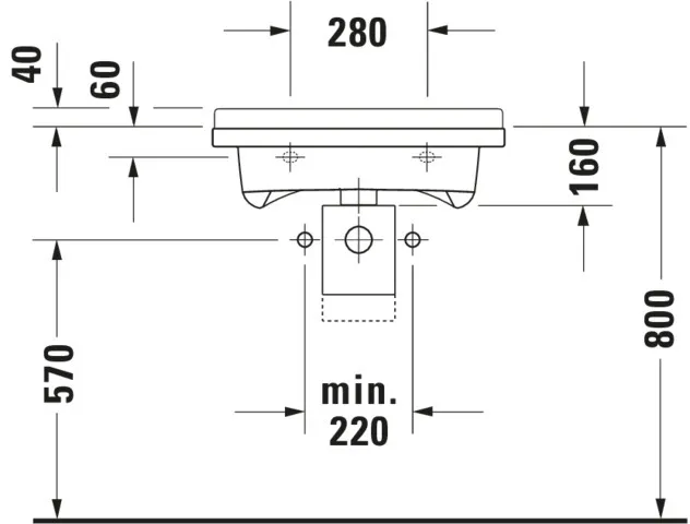 Wandwaschtisch „Starck 3“, ohne Überlauf Wandwaschtisch „Starck 3“, ohne Überlauf