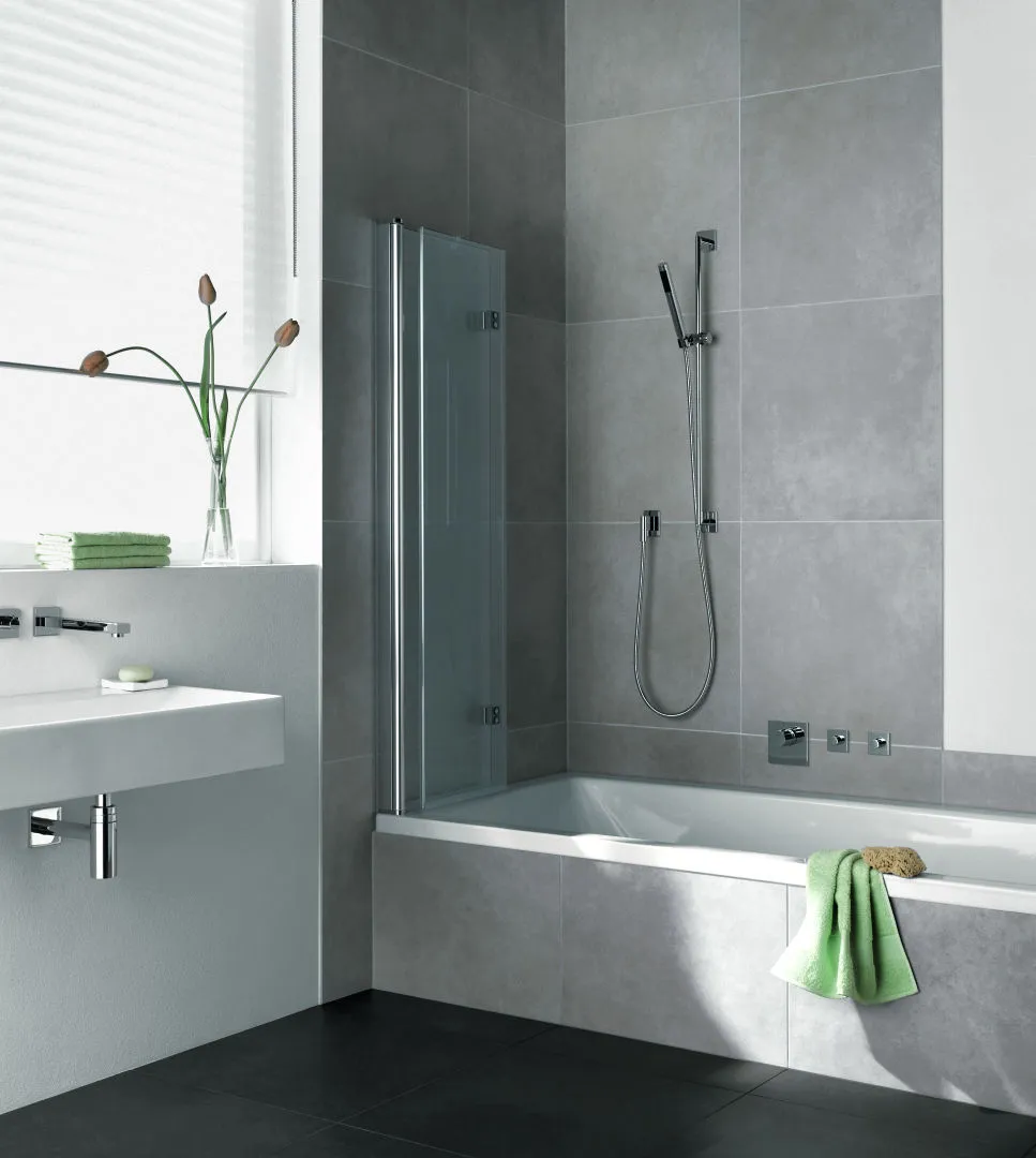 Kermi Badewannenaufsatz Faltwand 2-flügelig links „DIGA“ Glas Klar, Profile Silber Hochglanz, BV: 985 - 1005 mm H: 1500 mm Kermi Badewannenaufsatz Faltwand 2-flügelig links „DIGA“ Glas Klar, Profile Silber Hochglanz, BV: 985 - 1005 mm H: 1500 mm