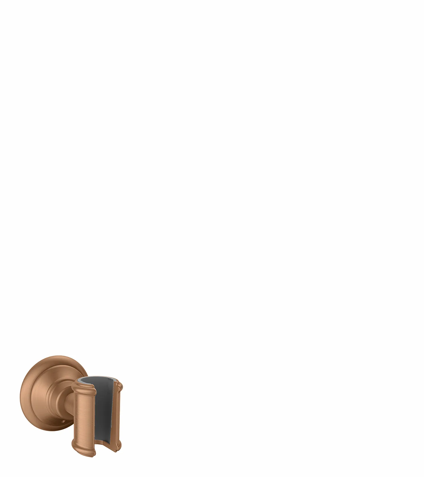 Hansgrohe AXOR Montreux Brausenhalter BBR, Brushed Bronze, 68 x 68 x 84 mm, konische Aufnahme für Brauseschläuche mit konischer Mutter Hansgrohe AXOR Montreux Brausenhalter BBR, Brushed Bronze, 68 x 68 x 84 mm, konische Aufnahme für Brauseschläuche mit konischer Mutter