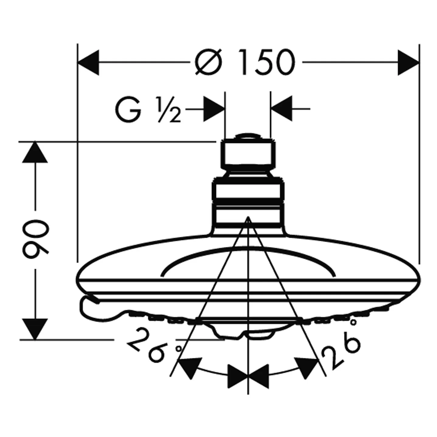 Hansgrohe Raindance Kopfbrause 150 5jet, Chrom Hansgrohe Raindance Kopfbrause 150 5jet, Chrom