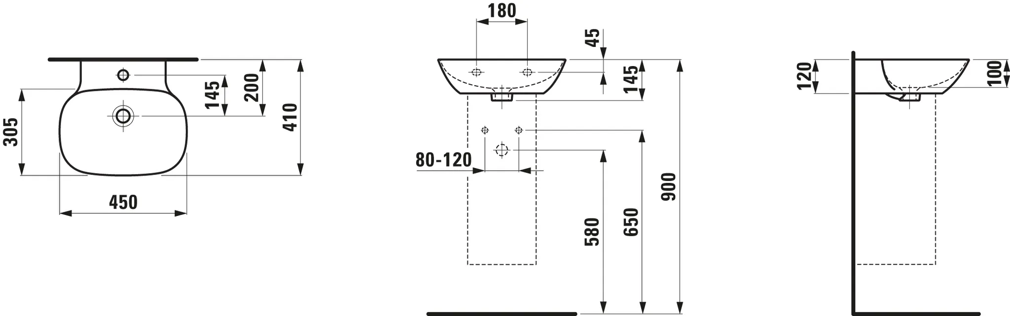 Handwaschbecken INO 450x410x145 1 Hahnloch mit Überlauf weiß Handwaschbecken INO 450x410x145 1 Hahnloch mit Überlauf weiß