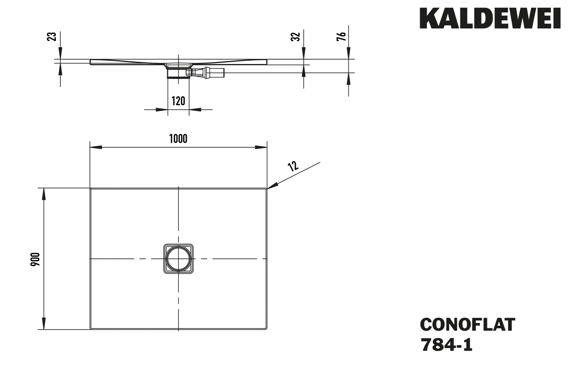 Kaldewei rechteck Duschwanne „Conoflat“ 90 × 100 cm in warm grey 60 Kaldewei rechteck Duschwanne „Conoflat“ 90 × 100 cm in warm grey 60