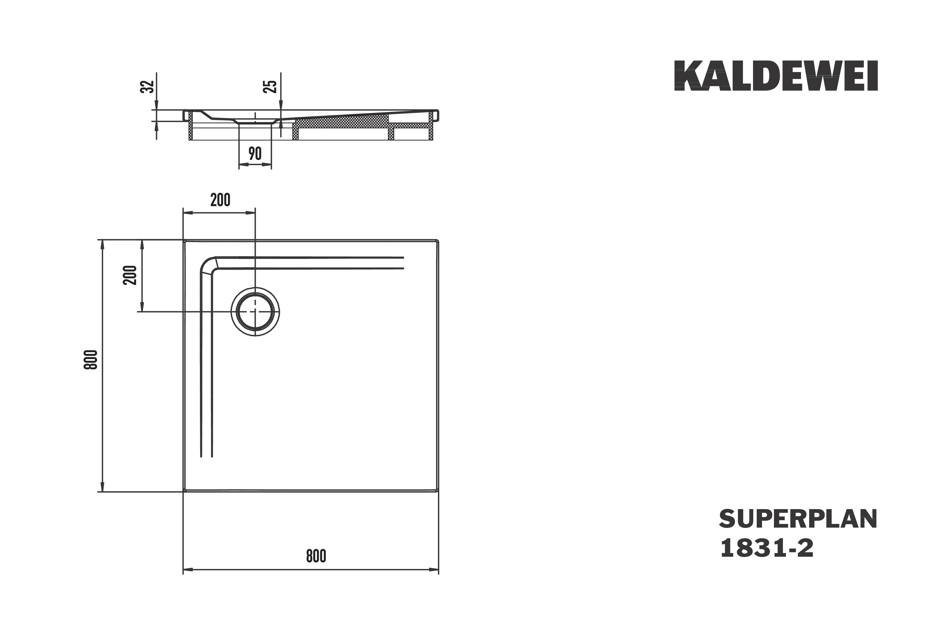 Kaldewei Duschwanne „Superplan“ 80 × 80 cm