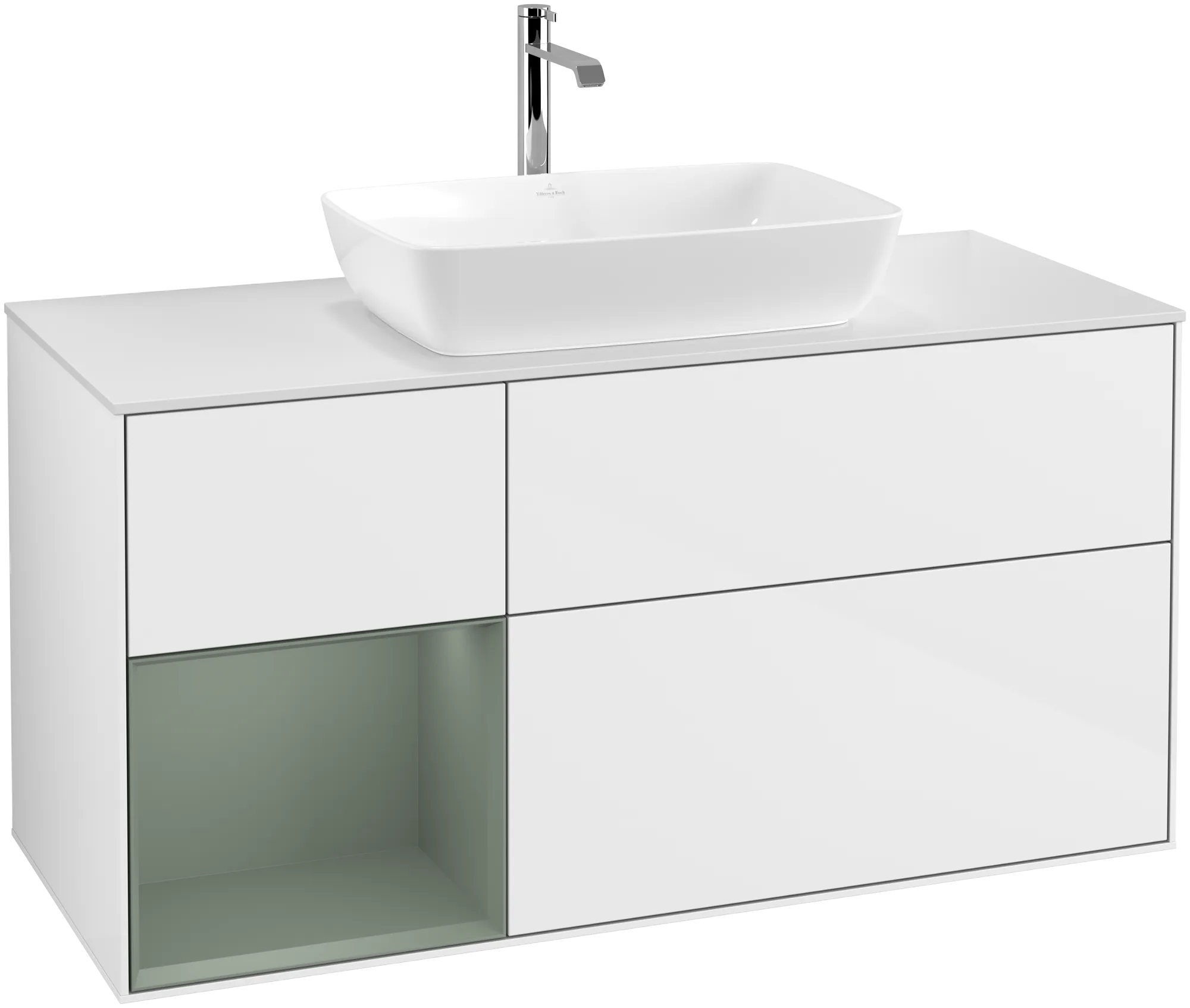 Villeroy & Boch Waschtischunterschrank „Finion“ für Schrankwaschtisch 1200 × 603 × 501 mm Glossy White Lacquer, für Becken mittig, mit Hahnlochbohrung Villeroy & Boch Waschtischunterschrank „Finion“ für Schrankwaschtisch 1200 × 603 × 501 mm Glossy White Lacquer, für Becken mittig, mit Hahnlochbohrung