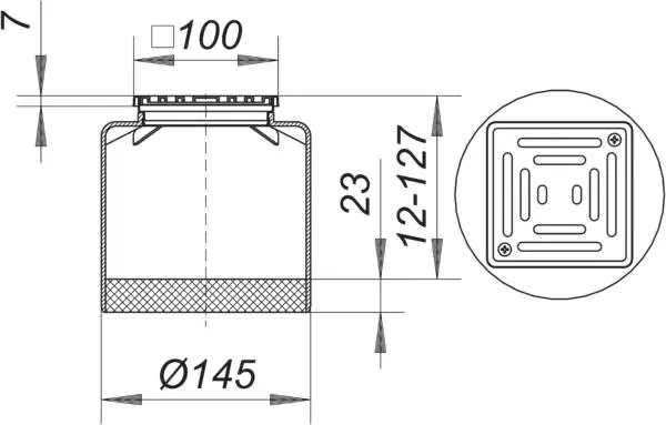 Aufsatz ECN 15, Rost verschraubt, 100 x 100 mm Aufsatz ECN 15, Rost verschraubt, 100 x 100 mm