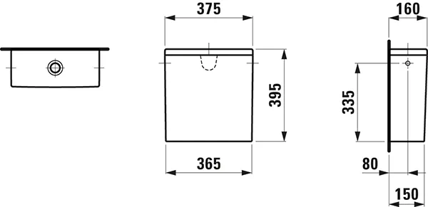 Laufen PRO Spülkasten 160x375x395, Wasseranschluss seitlich, weiß Laufen PRO Spülkasten 160x375x395, Wasseranschluss seitlich, weiß
