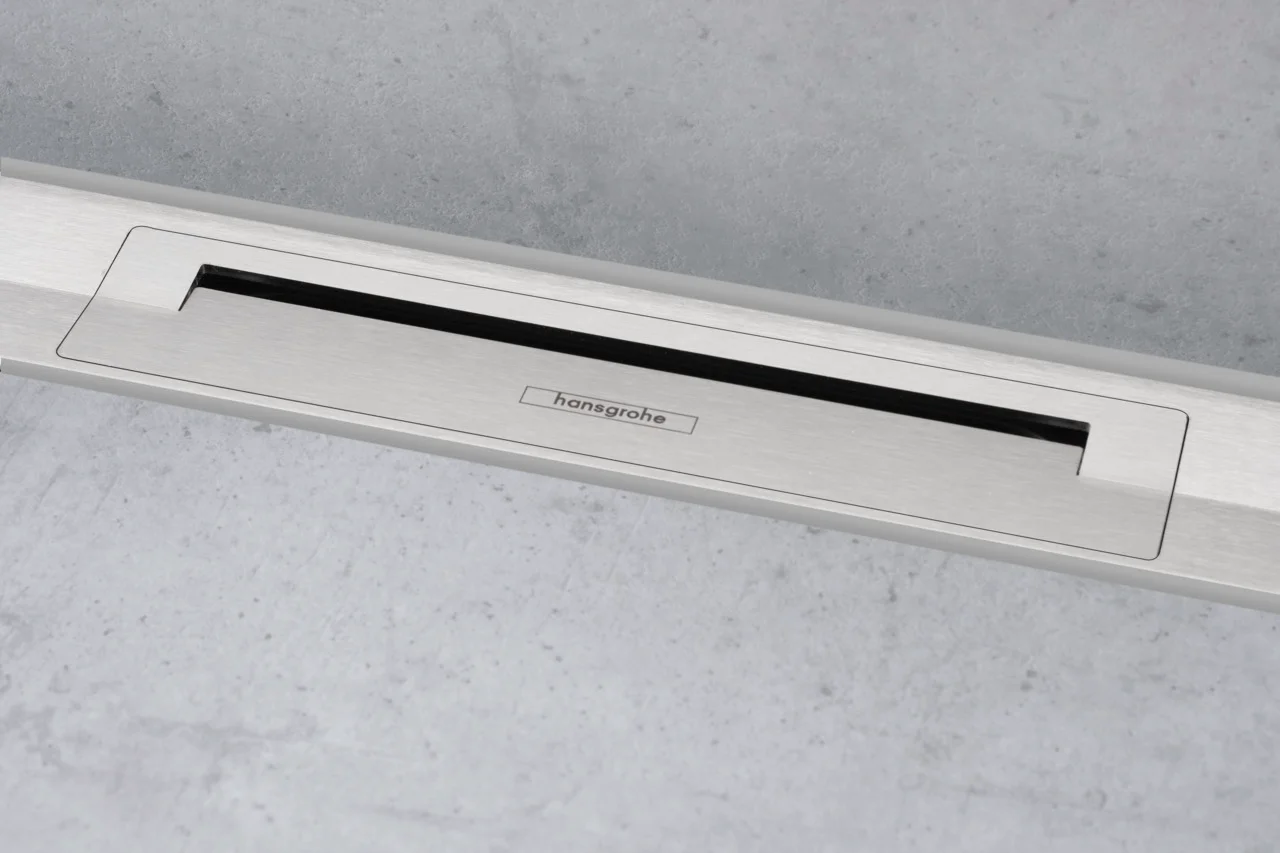 Hansgrohe RainDrain Flex Duschrinne 1000 mm, wandangebunden, höhenverstellbar, Edelstahl V2A, bis zu 60 l/min Ablaufleistung