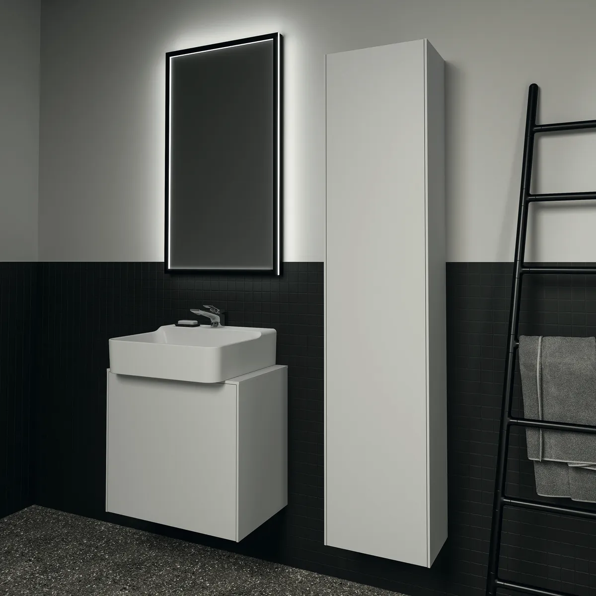 Ideal Standard Hochschrank Conca, 1 Tür, Weiß, 370x250x1700mm Ideal Standard Hochschrank Conca, 1 Tür, Weiß, 370x250x1700mm