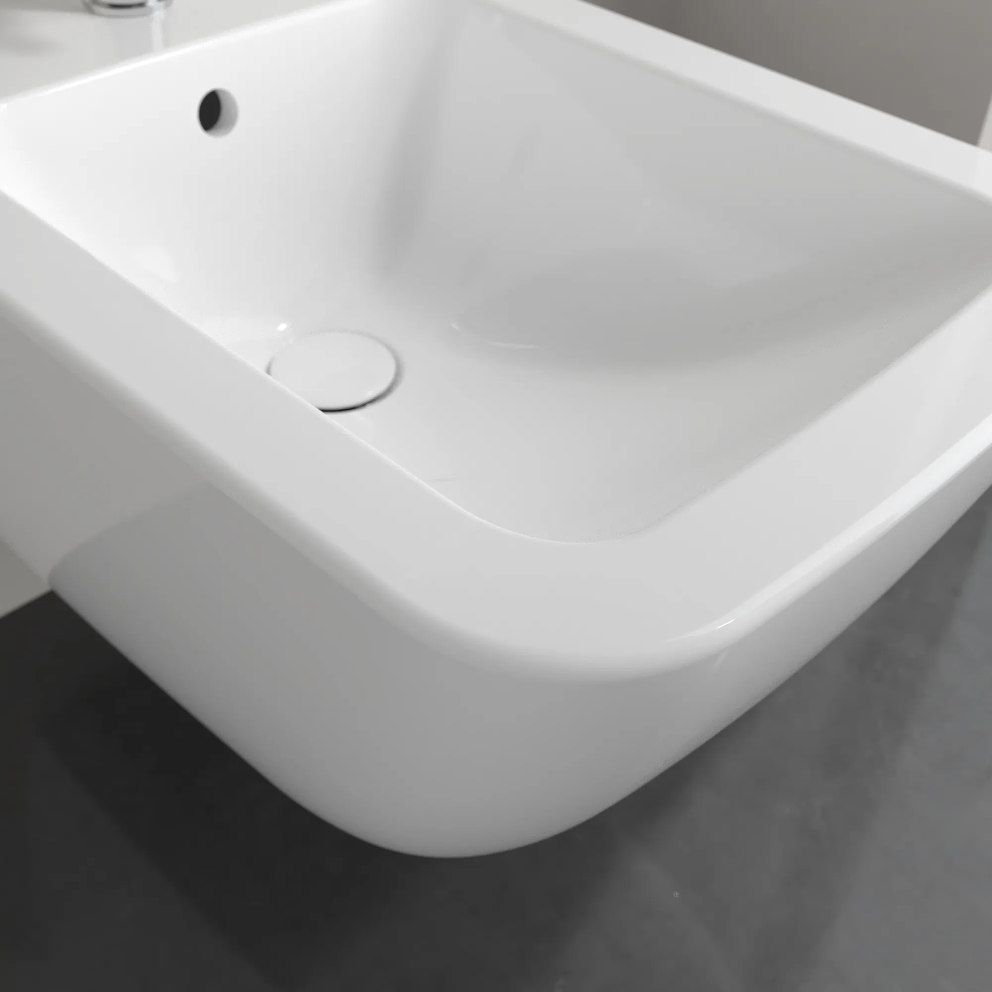 Bidet „Venticello“ mit Überlauf, mit Hahnlochbohrung, mit Überlauf, Befestigung verdeckt, mit Hahnlochbohrung 37,5 × 28,5 cm