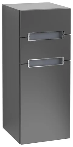 Villeroy & Boch Seitenschrank „Subway 2.0“ 35,6 × 85,7 × 37 × 37 cm Black Matt Lacquer, Anschlag links, ohne Beleuchtung Villeroy & Boch Seitenschrank „Subway 2.0“ 35,6 × 85,7 × 37 × 37 cm Black Matt Lacquer, Anschlag links, ohne Beleuchtung
